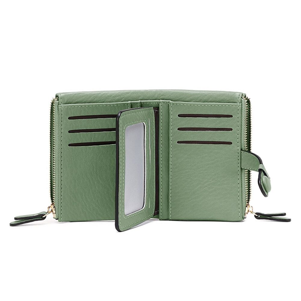 9813 Wallets Leather Wallets Rfid Small Wallet Billfolds ,Trifold Mini